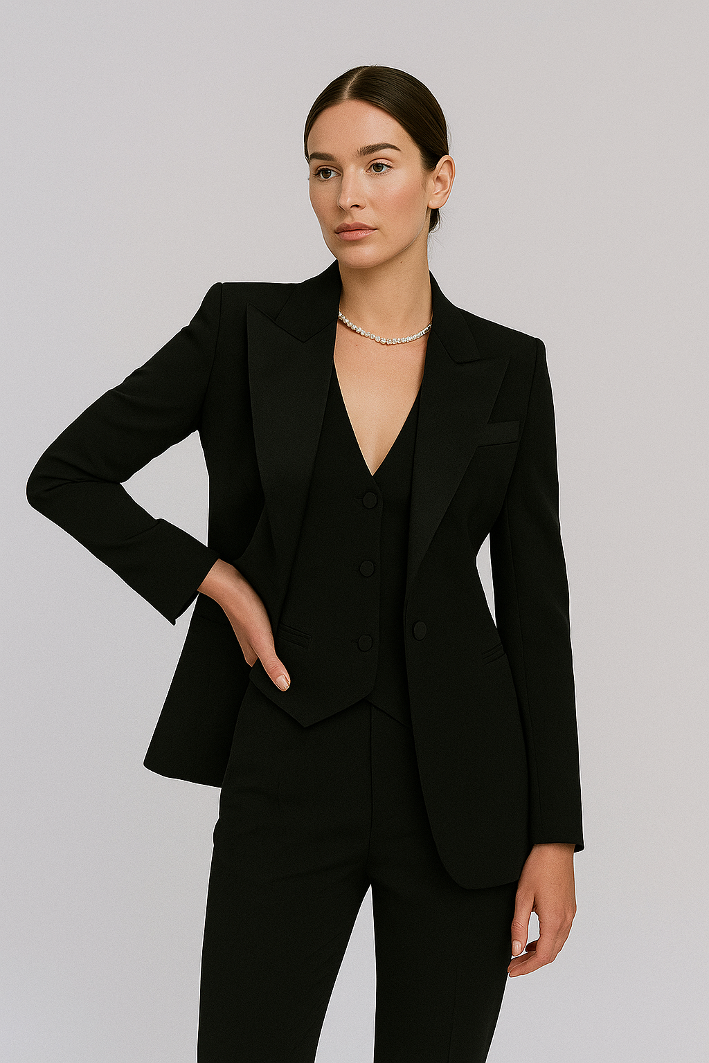 Liv Kostuumset Dames | Gestructureerde Blazer, Chic Vest en Slim-Fit Broek