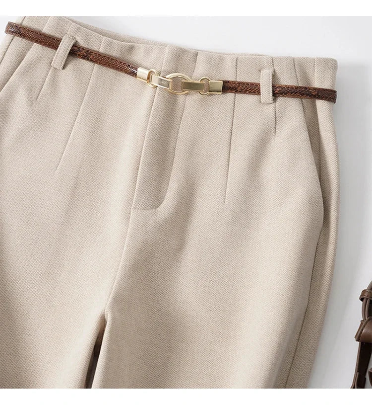 Milano Damesbroek Hoge Taille | Zwarte Wolmix Met Wijde Pijpen 8