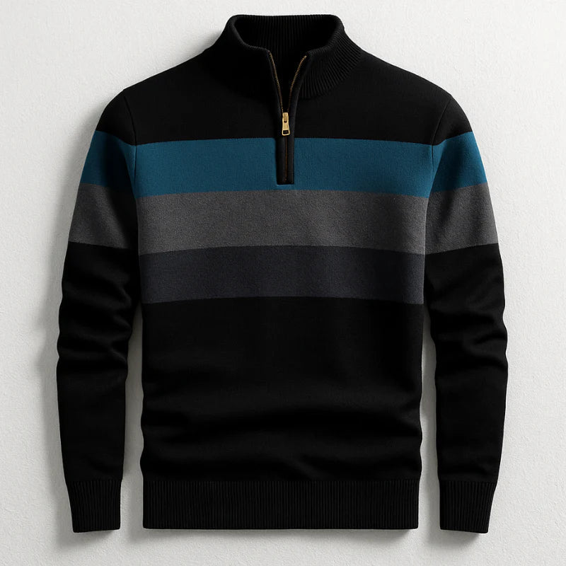 Lorven | Gestreepte Half-Zip Trui
