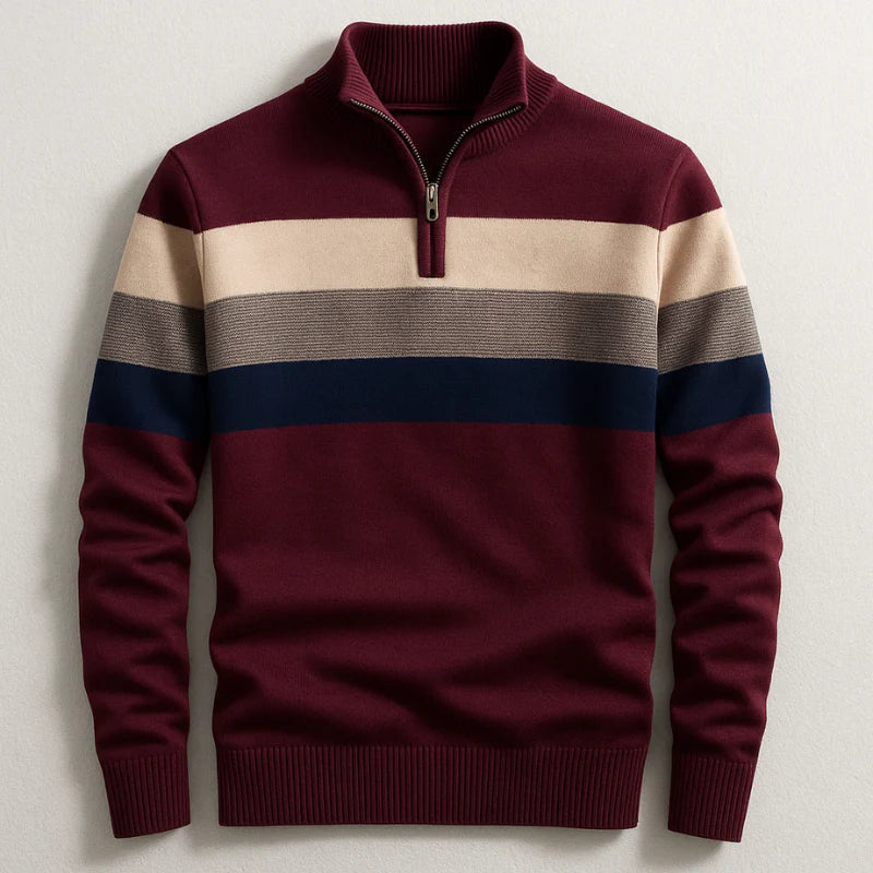 Lorven | Gestreepte Half-Zip Trui