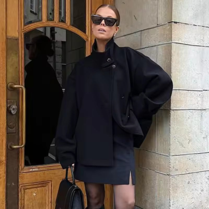 Elise Luxe Korte Damesjas, Dubbel Breasted, Elegant