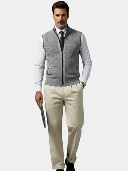 James | Elegante Full-Zip Sweater Vest