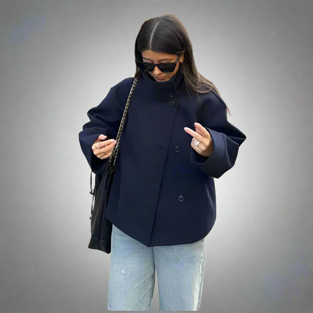 Elise Luxe Korte Damesjas, Dubbel Breasted, Elegant