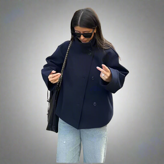 Elise Luxe Korte Damesjas, Dubbel Breasted, Elegant