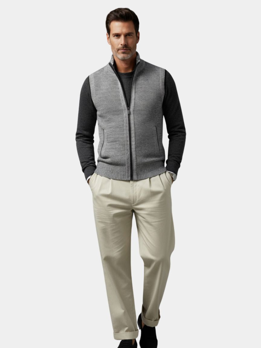 James | Elegante Full-Zip Sweater Vest