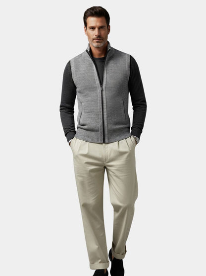 James | Elegante Full-Zip Sweater Vest