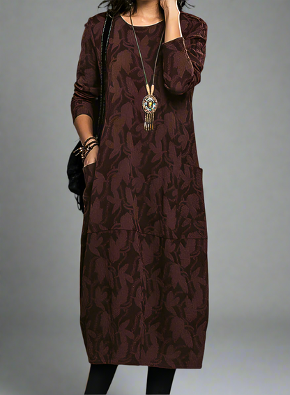 Winterjurk Dames, Elegant Design, Met Zakken, Warme Stof