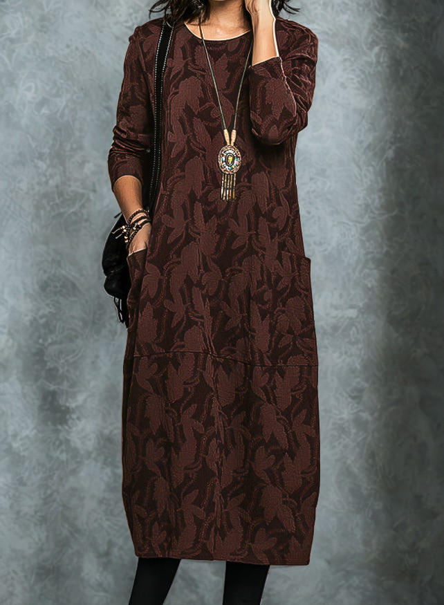 Winterjurk Dames, Elegant Design, Met Zakken, Warme Stof