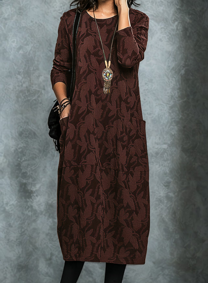 Winterjurk Dames, Elegant Design, Met Zakken, Warme Stof