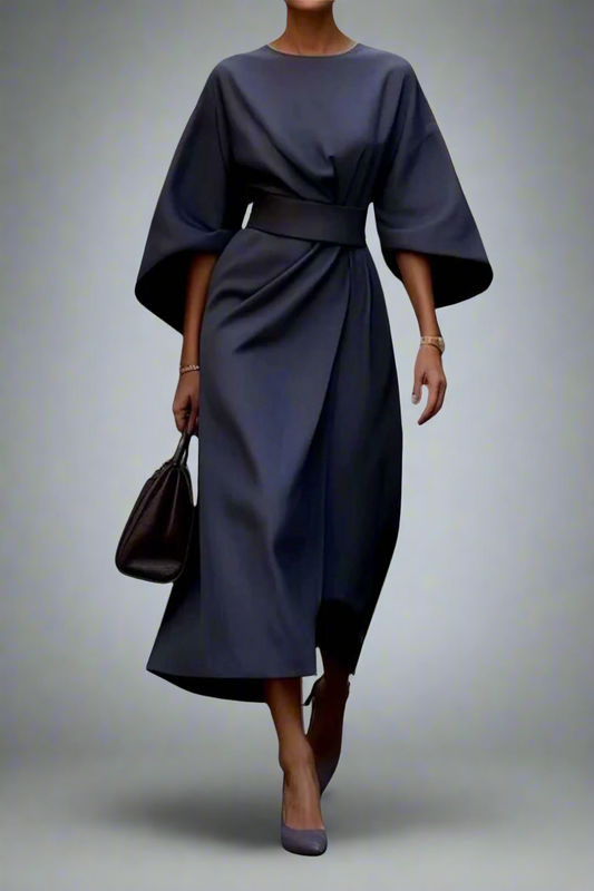 Dames Maxi Jurk, Met Ceintuur, Vloeiend Model, Elegant