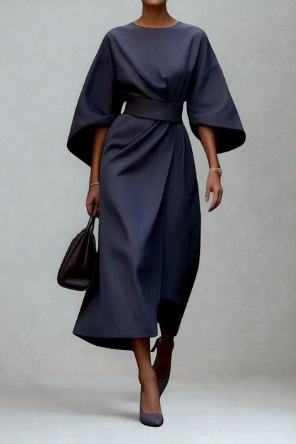 Dames Maxi Jurk, Met Ceintuur, Vloeiend Model, Elegant