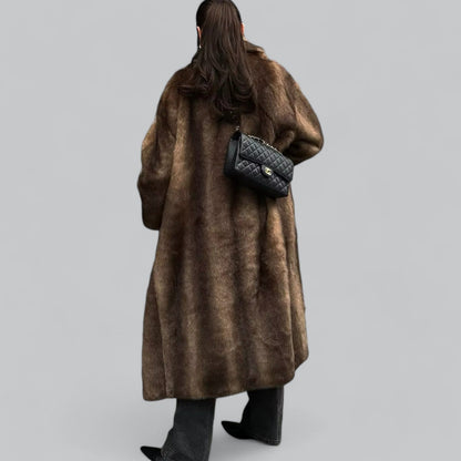 Lange Dames Trenchcoat, Faux Fur, Warm en Luxe