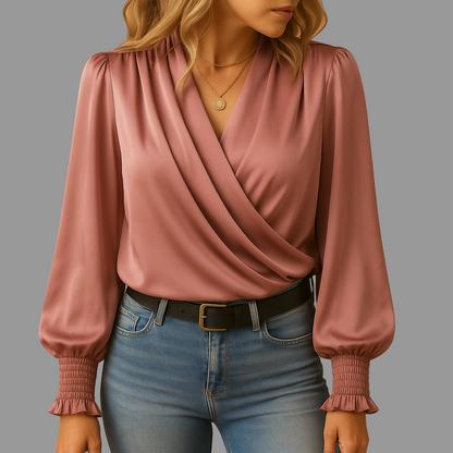 Alina Dames Top Blouse | Lange Mouwen, Ademend en Comfortabel 0