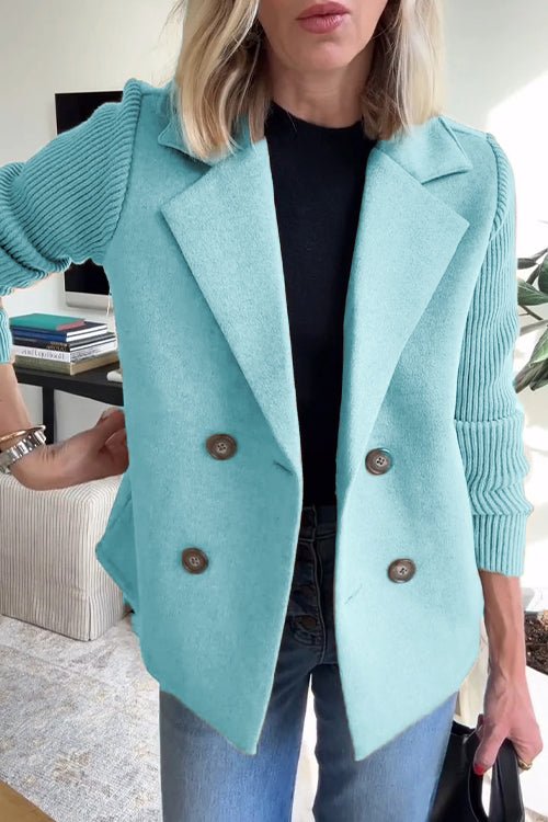 Amora Zwarte Blazer Dames | Gebreide Mouwen, Tijdloos en Elegant 11