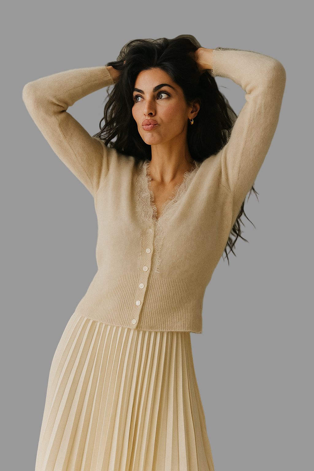 Aurora Kanten Vest Dames | Elegant en Warm 0