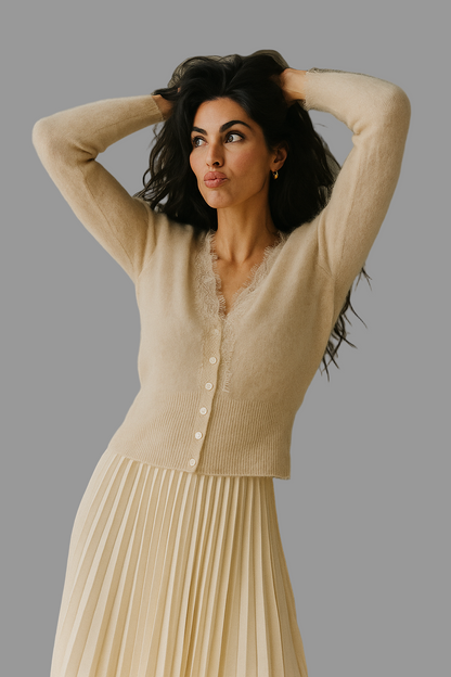 Aurora Kanten Vest Dames | Elegant en Warm 0