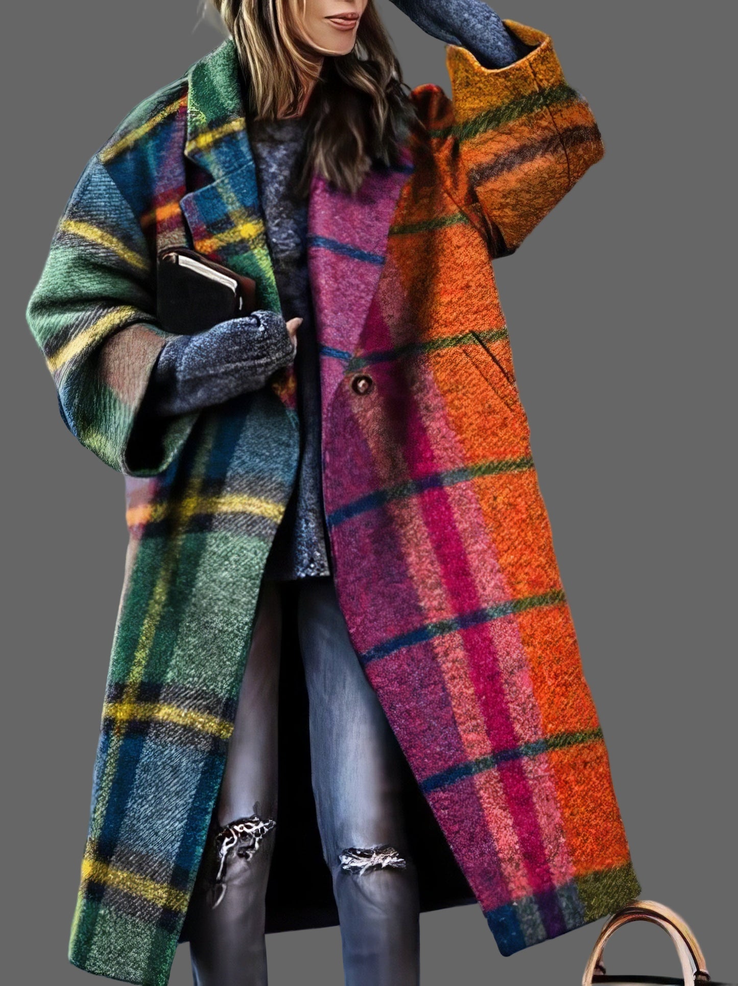 Ava Dames Mantel | 100% Polyester, Lange Zwarte Jassen voor Elegante Gelegenheden 0