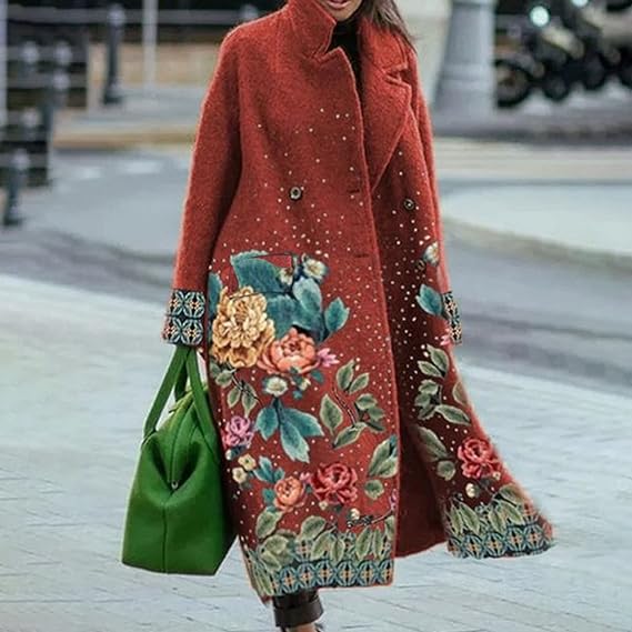 Ava Dames Mantel | 100% Polyester, Lange Zwarte Jassen voor Elegante Gelegenheden 7