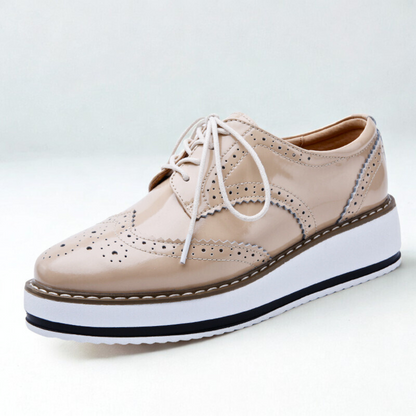 Ava Dames Oxfords | Glanzend Lakleer, Platform Sole 5