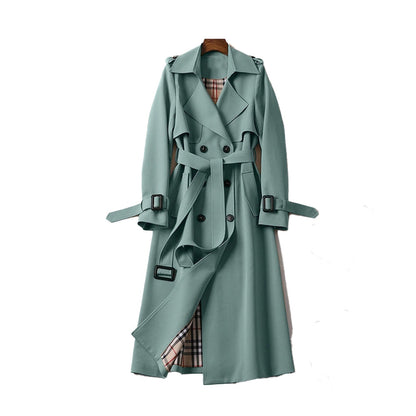 Dames Klassieke Trenchcoat Dubbelrijig met Ceintuur