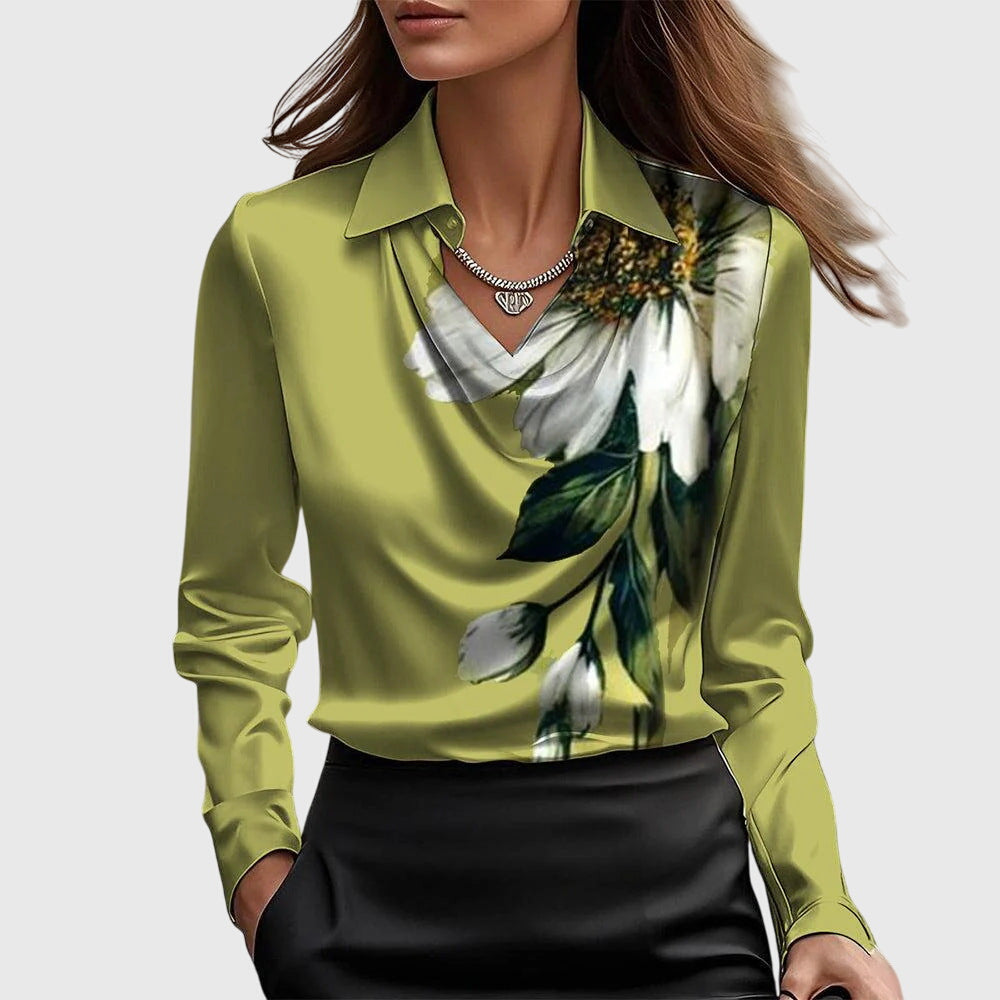 Bram Dames Blouse | Lucide Satijn, Cascade-Halslijn 7