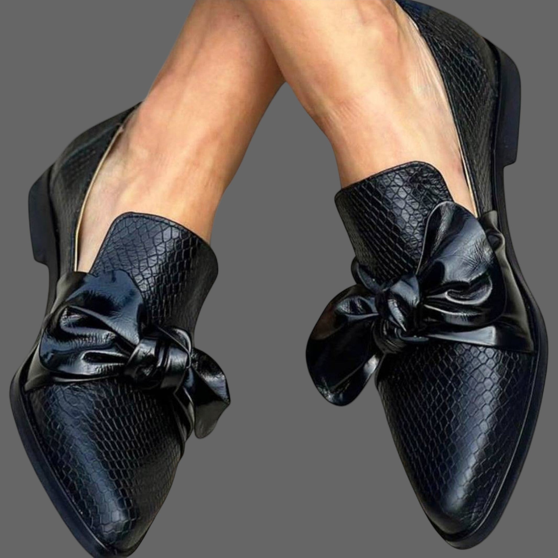 Cleo Dames Loafers Zwart | Elegante Strikdetails, Comfortabel 0