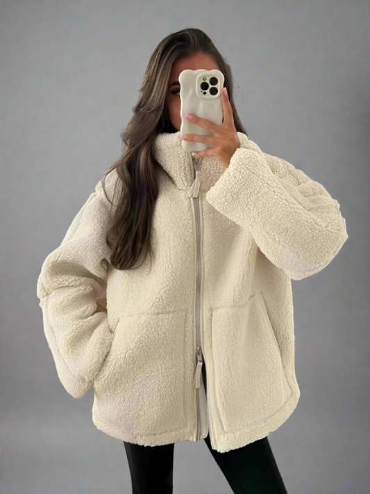 Daria Dames Fleece Jas | Oversized Sherpa, Ultra-Zacht en Comfortabel 0