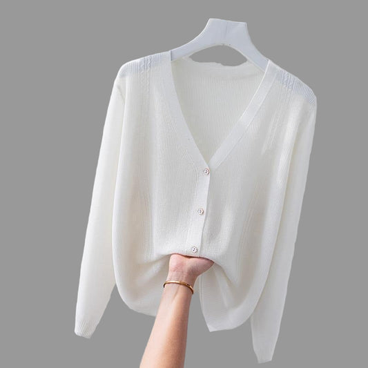 Eli Dames Top | Ademend Zijde, V-hals Blouse 0