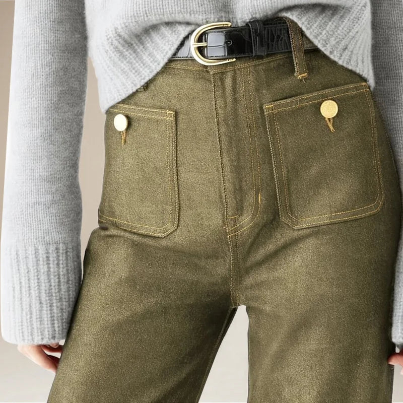 Giselle Slim Fit Spijkerbroek Dames | Comfortabele Katoenmix, Hoge Taille met Unieke Voorzakken 4