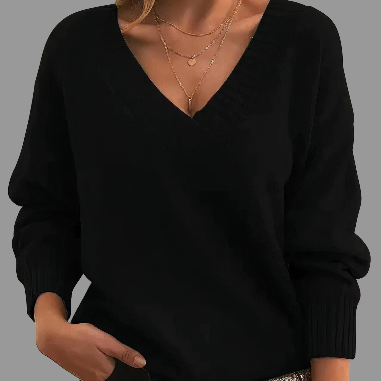 Jel Dames Trui | V-hals, 100% Katoen, Casual Elegant 0