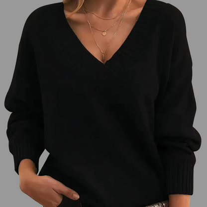 Jel Dames Trui | V-hals, 100% Katoen, Casual Elegant 0