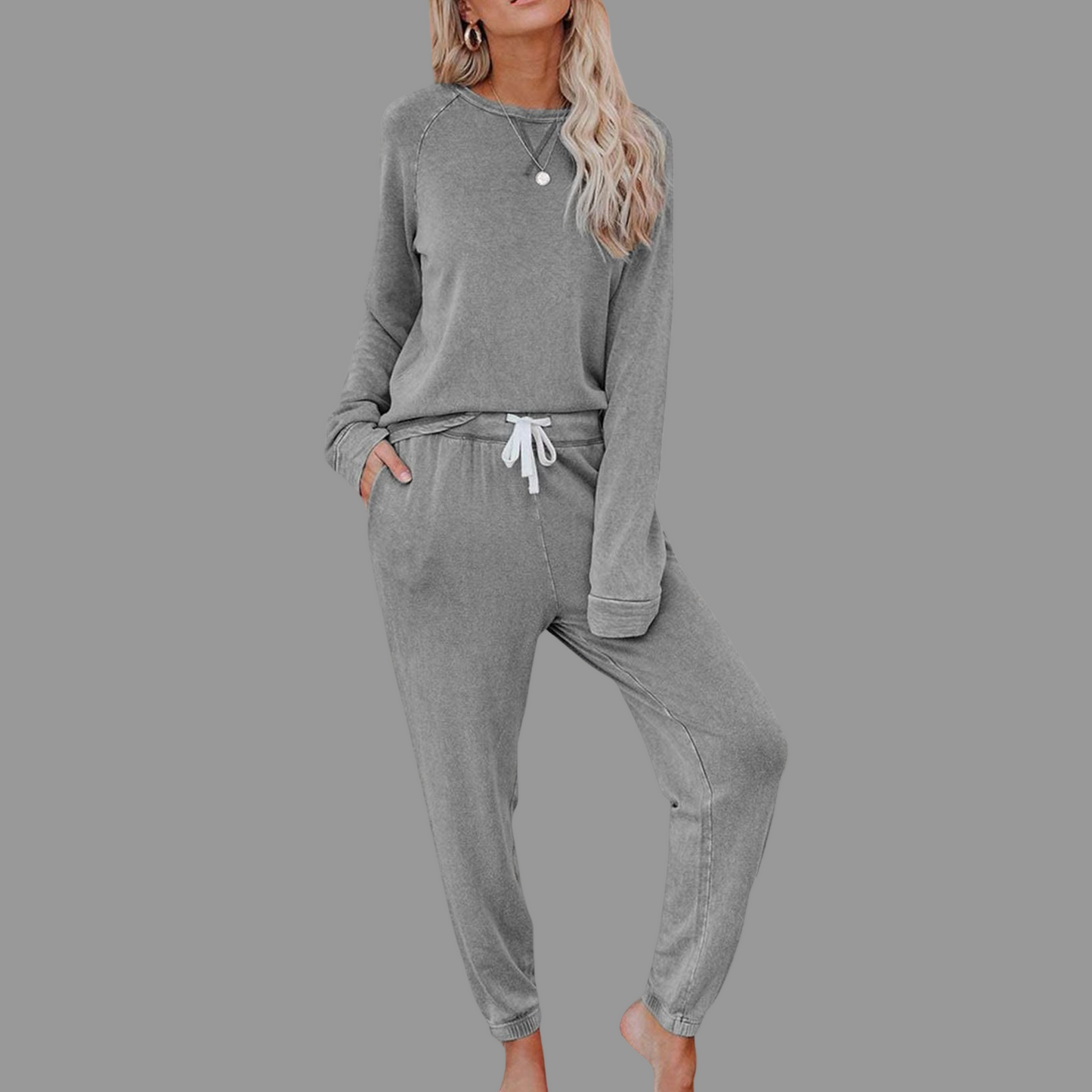 Jocelyn Casual Set Dames | Zachte Geborstelde Stof, Comfortabel & Tijdloos 0