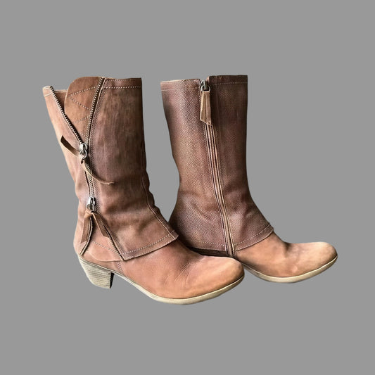 Kim Herfstlaarzen voor Vrouwen | Comfortabele Blokhak, Paneelstiksels 0