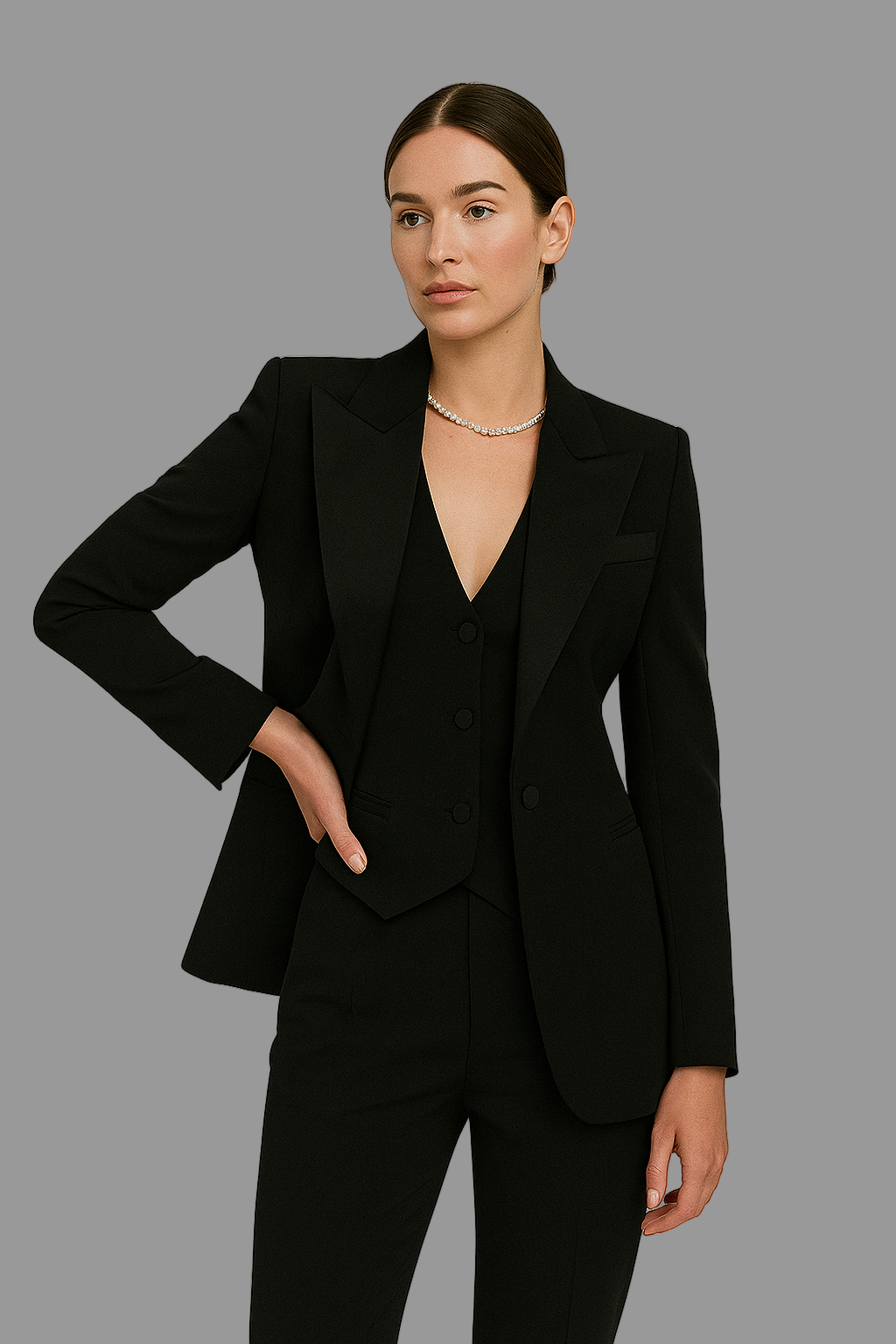 Kim Kostuumset Dames | Gestructureerde Blazer, Chic Vest en Slim-Fit Broek 0