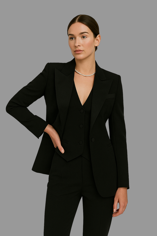Kim Kostuumset Dames | Gestructureerde Blazer, Chic Vest en Slim-Fit Broek 0
