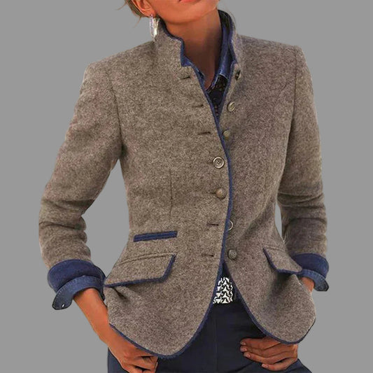 Kim Zwarte Dames Blazer | Comfortabele Pasvorm, Knoopsluiting 0