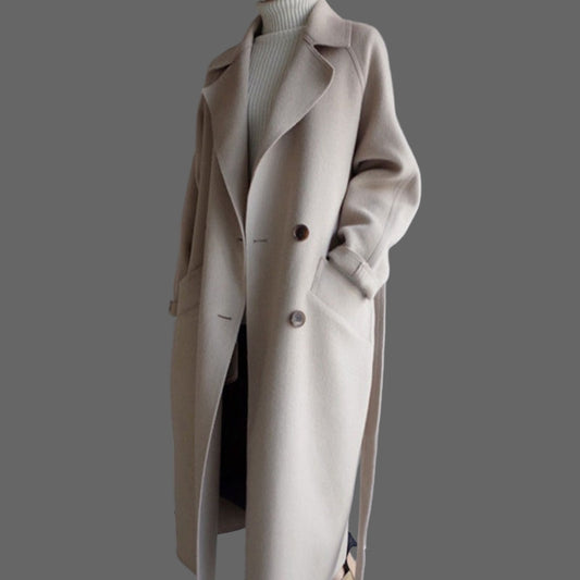 Leyla Lange Wollen Jas Dames | Elegante Wolmix, Stijlvol en Comfortabel 0