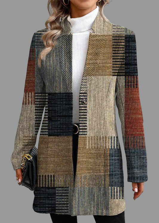 Lina Dames Blazer | Verfijnd Patroon, Elegante Snit, Getailleerd 0