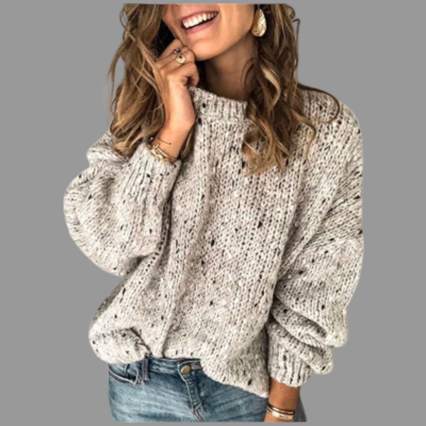 Lina Dames Trui | Retro Gebreid, Comfortabel en Warm 0