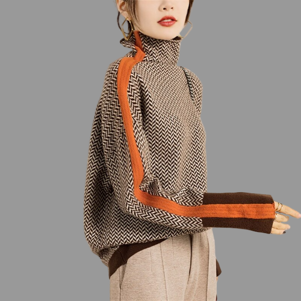 Mia Dames Trui | Hoogwaardige Polyester, Gestreept Design 0