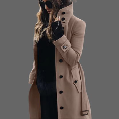 Mila Dames Trenchcoat | Warm en Elegant, Getailleerd Design in Zwart 0