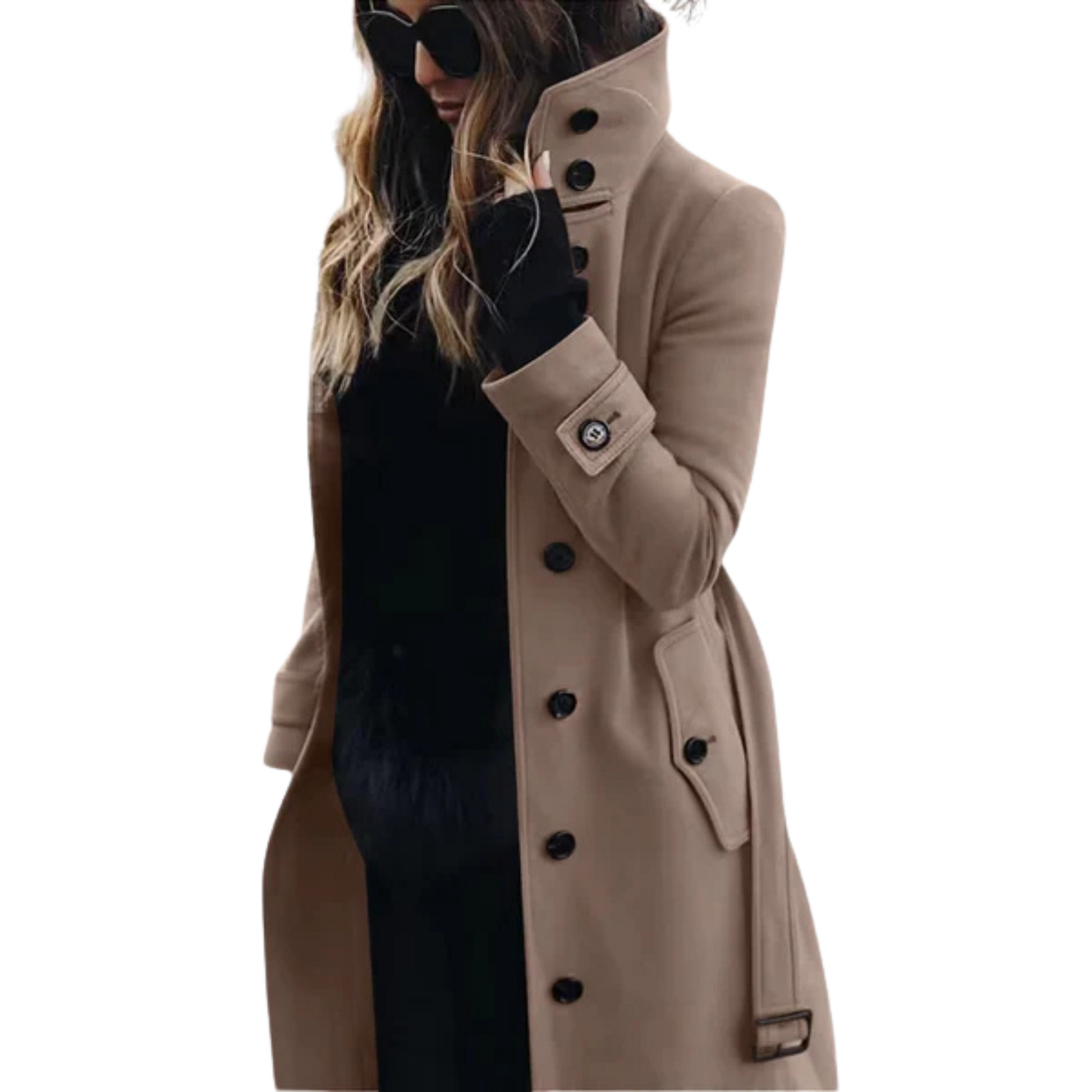 Mila Dames Trenchcoat | Warm en Elegant, Getailleerd Design in Zwart 1