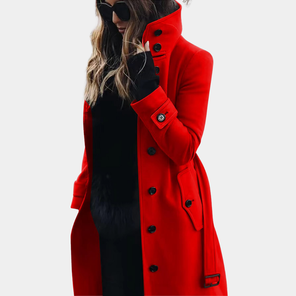 Mila Dames Trenchcoat | Warm en Elegant, Getailleerd Design in Zwart 3