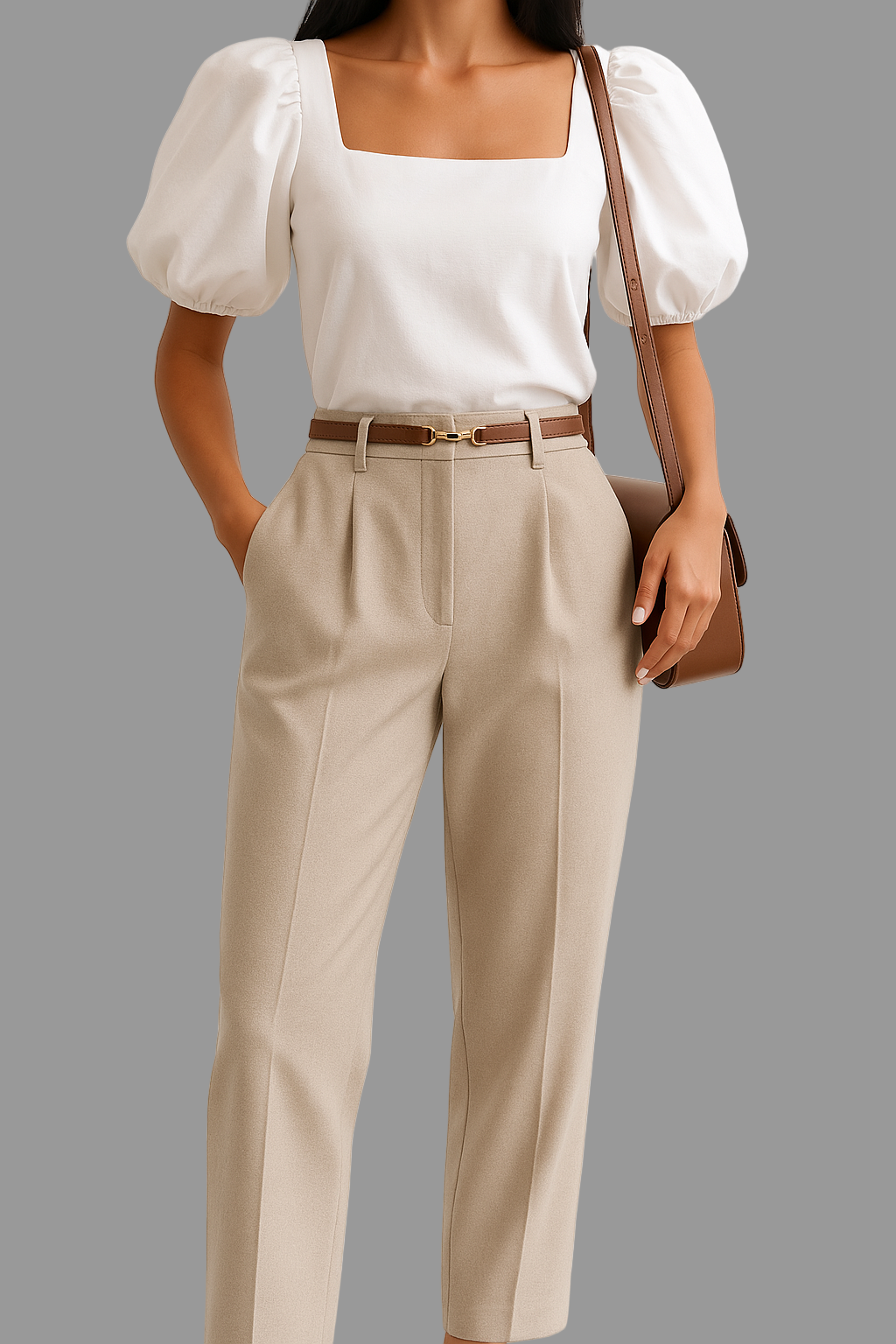 Milano Damesbroek Hoge Taille | Zwarte Wolmix Met Wijde Pijpen 0