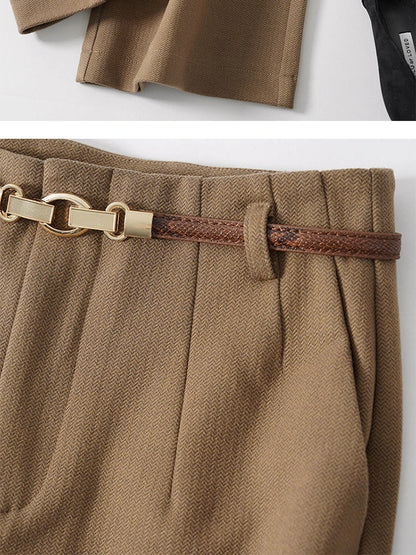 Milano Damesbroek Hoge Taille | Zwarte Wolmix Met Wijde Pijpen 6