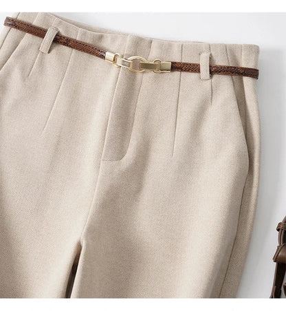 Milano Damesbroek Hoge Taille | Zwarte Wolmix Met Wijde Pijpen 8