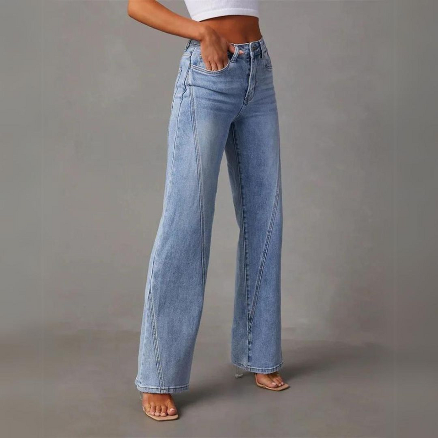 Dames Jeans, Wide-Leg, Hoge Taille, Volledige Lengte, Denim