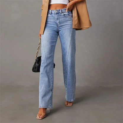 Dames Jeans, Wide-Leg, Hoge Taille, Volledige Lengte, Denim