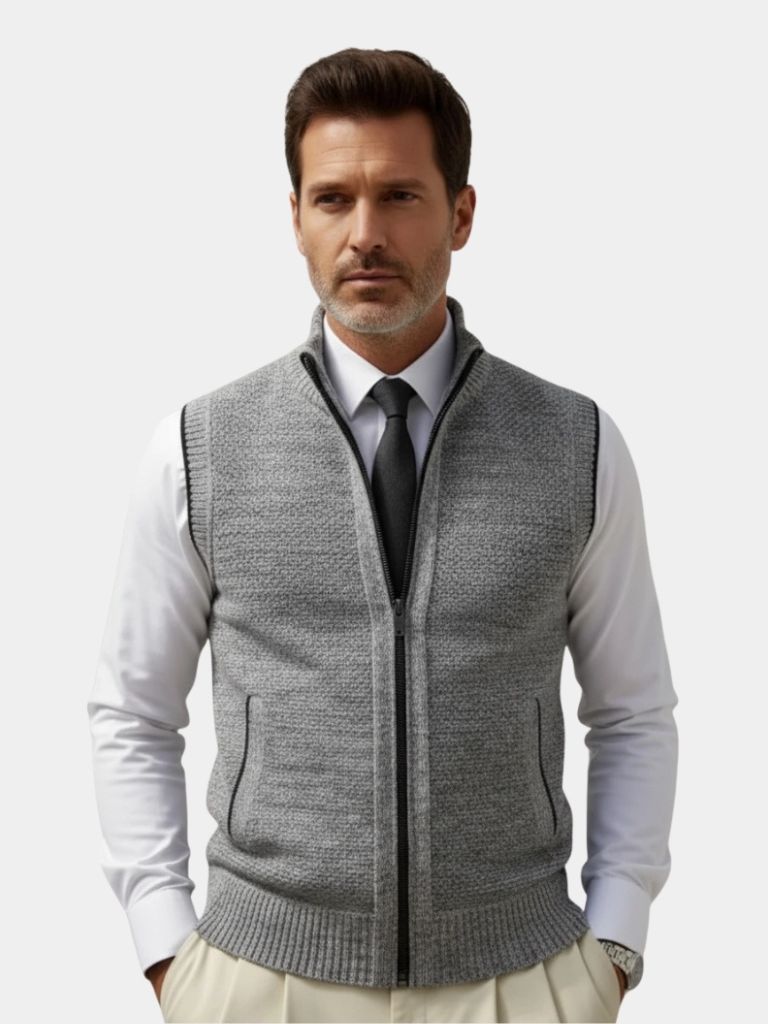 James | Elegante Full-Zip Sweater Vest