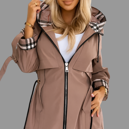 Nina Dames Trenchcoat | Lichtgewicht Met Kap, Elegante Snit 0